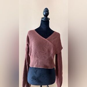 UK2LA Women's V-Neck Sweater in Rust